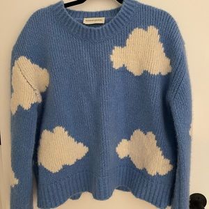 Mansur Gavriel Alpaca Cloud Sweater in Blue. Size XS.